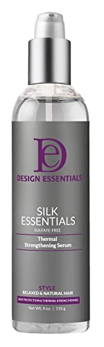 Projeto Essentials Essentials Seda Essentials Serum de fortalecimento térmico, para estilos térmicos sem peso de Salon Perfect, 4 fl oz., Limpo