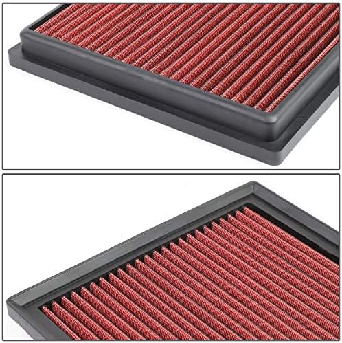 Painel de filtro de ar lavável em vermelho compatível com Highlander / Rx450h Hybrid 3.5L 10-16