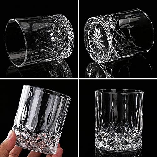 Whisky Decantador 5- Decantador de uísque de 5 peças, decantador de uísque de cristal com 4 óculos em caixa única, decanter