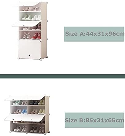 Rack de sapato, armário de armazenamento de sapatos de 4/6 de camada 12-16 pares de sapatos de plástico Organizador para