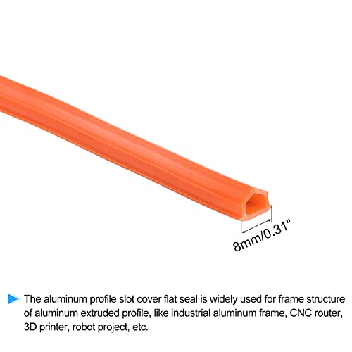 Meccanixity Aluminium Perfil Slot Tampa plana Seal laranja 4m 8mm 3030 4040 Série para Acessórios de impressoras 3D pacote de 1