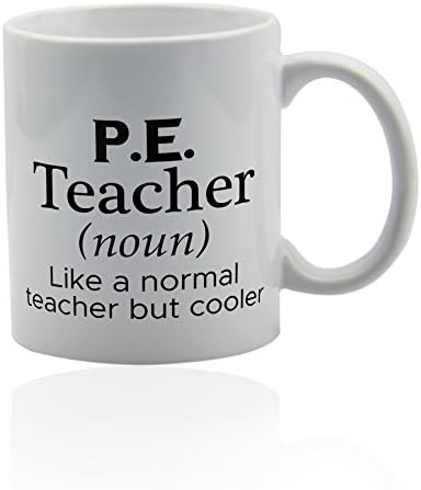Professor de educação física caneca para café ou chá 11 oz. Professores de educação física Copo engraçado de piada de mordaça. Obrigado presentes de apreciação.