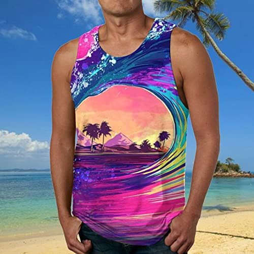 BMISEGM Summer masculino camisa masculina moda de verão casual praia litoral digital 3d estampado round pescoço masculino