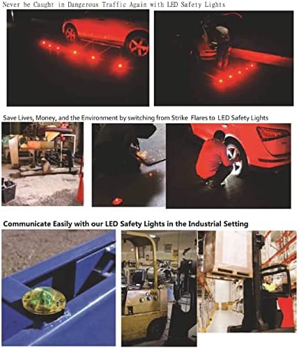 Ahoufher 3 pacote de pacote de pacote de pacote led swares bide bide a piscando luz de emergência farol com base magnética para veículos e esportes ao ar livre.