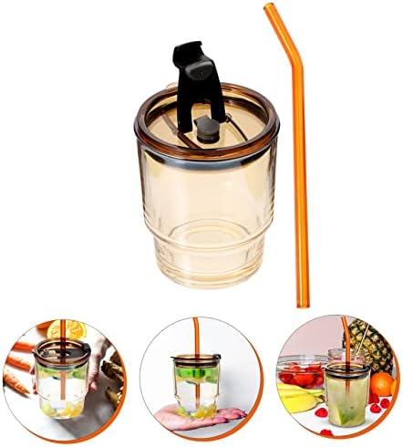 Besportble Coffee xícara de copo de copo com tampa de vidro de vidro canecas de café com tampas copos com tampa de 3 conjuntos de copos