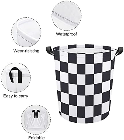 Foduoduo Roupa de lavanderia de lavanderia cesto de lavanderia com alças cesto cesto para roupas sujas saco de armazenamento