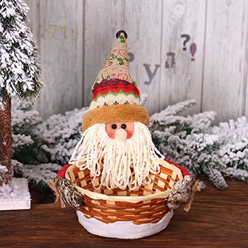 Pulseiras Eventos Multicolor 1pcs Feliz Natal Candy Storage Basket Decoration Santa Snowman Snow Storage Basket Desktop Candy