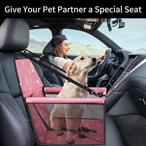 Assento de carro para cão de aldens com tubo de suporte de PVC e cinto de segurança, anti-colapso, respirável e fácil de montar, perfeito