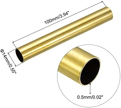 tubo de latão uxcell, 9mm od 0,2 mm de espessura de parede de 150 mm de comprimento de tubo redondo para a indústria, projetos