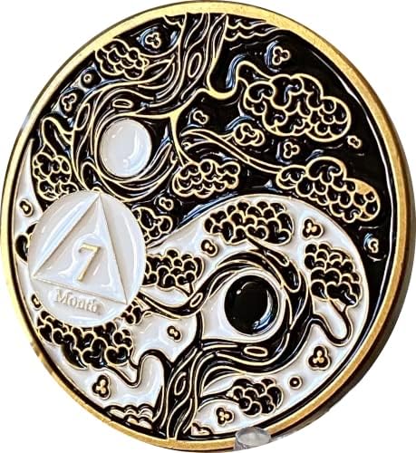 7 meses AA Medallion Ying Yang Black White Color Serenidade Navio de Serenidade