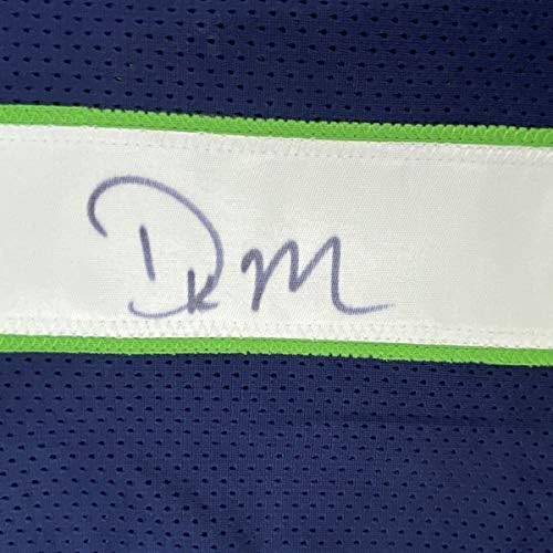 DK D.K. Autografado/Assinado Metcalf Seattle Blue Football Jersey JSA COA 2