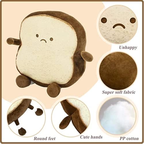 Travesseiro de pão de torrada natureman, travesseiro de brinquedo de pelúcia de pão engraçado, travesseiro de torrada