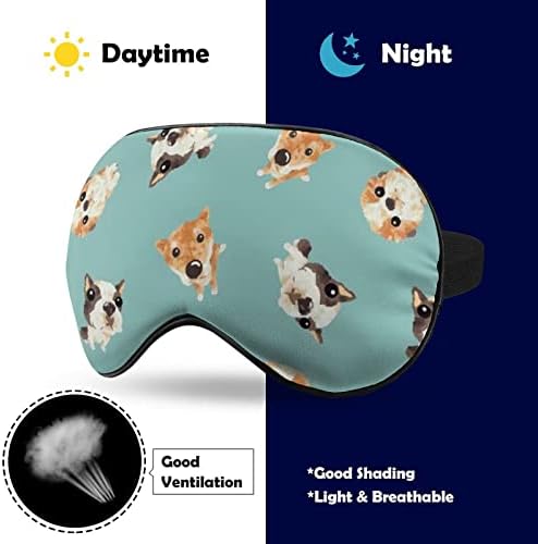 Cachorro fofo filhote de cachorro máscaras de dormir tampa de olho blecaout com tira elástica ajustável