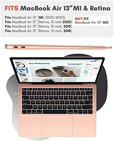 Caso uzbl para MacBook Air 13 polegadas M1 & Intel, Tampa de caixa clara de casca dura de proteção leve para MacBook Air M1 e Intel Touch ID, não M2