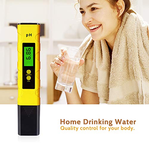 Medidor de pH - Testador de qualidade da água com ATC, medidor de pH alto e de alto nível de luz de fundo por earabella