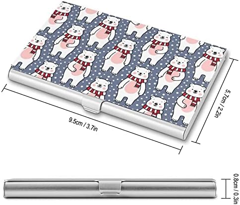 Portador de cartão de visita engraçado Polar Bears para homens e mulheres titular de cartões Crédito Caso de carteira Organizador