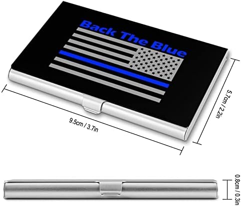 De volta à linha Blue Police Line dos EUA Titular de cartão de visita Metal Pocket Cartter Card Cartet Cartet para homens