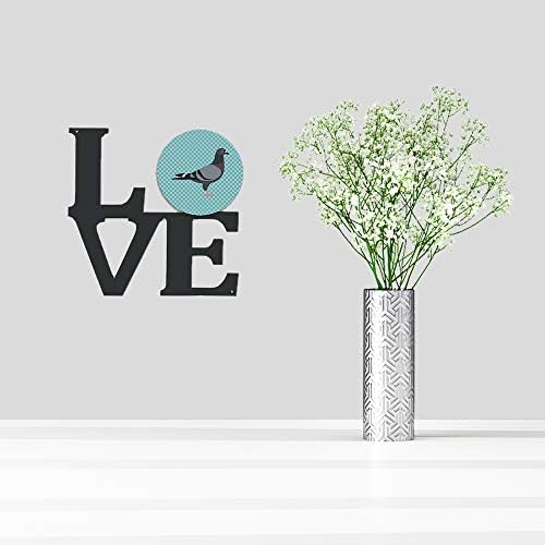 Tesouros de Caroline BB8125WALV RACING PUEN Blue Check Metal Wall Artwork Love,