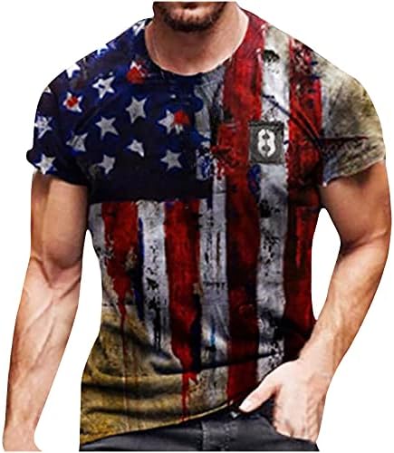 2022 camisetas de moda para mangas curtas masculinas Tops casuais estrela do Dia da Independência e Blusa de Tees