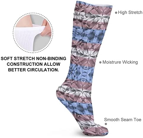 Abstrato bandeira transgênero esportes meias quentes meias de meias altas para homens homens administrando festa casual