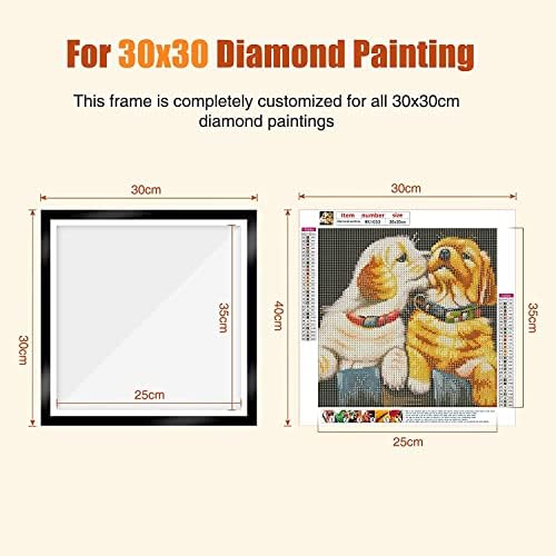 Naimoer atualizou molduras de pintura de diamante 2pack, molduras para tela de pintura de diamante de 30x30cm, moldura magnética