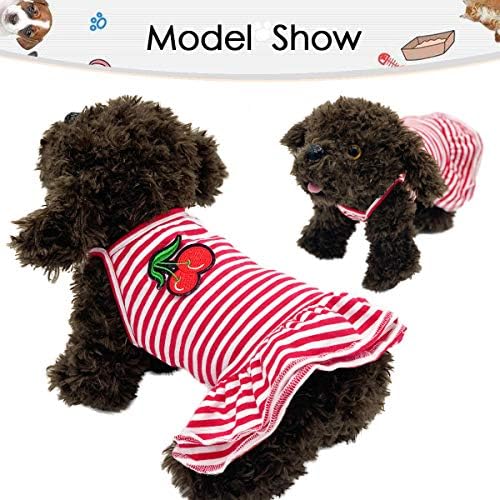 Camisa de cachorro Salia listrada Roupas de vestido de estimação, camisetas de cachorro Trajes macios, roupas de coletes de vestuário