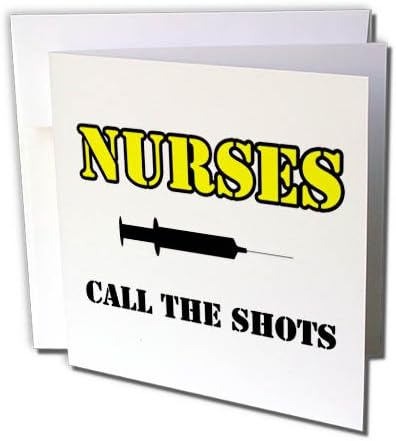 Os enfermeiros 3drose dão os tiros em amarelo - cartão de felicitações, 6 por 6 polegadas