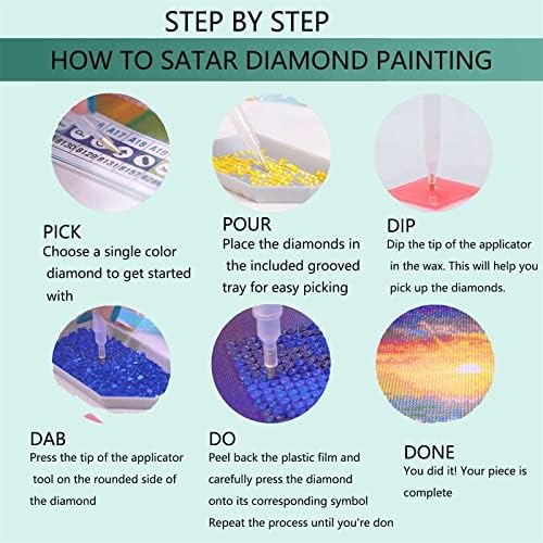 Kits de pintura de diamante DIY 5D para adultos, pinturas de bordados de broca completa de broca de broca de strass colado de