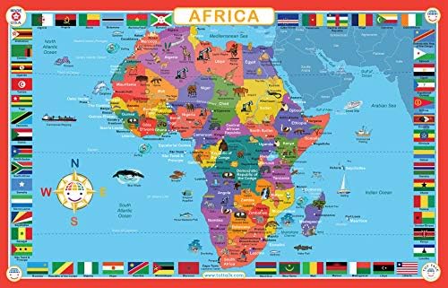 Tot Talk Mapa of Africa Kids Educational Placemat - Parte de nosso mundo Placemats for Kids Collection com atividades