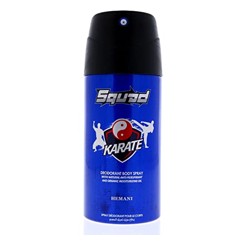 Hemani Squad Desodorante Spray Karate - 5 oz | Proteção poderosa para homens e mulheres