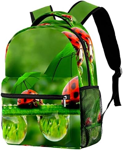 Joaninhas com mochilas de guarda -chuva verde para meninos da bolsa de meninos da bolsa de viagem de viagem de camping de camping