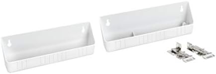 Rev-a-prateleira 6572-11-11-52 Polímero de polímero de 11 polímeros Pia de cozinha de cozinha frontal Bandejas de armazenamento de acessórios, branco, pacote de 2