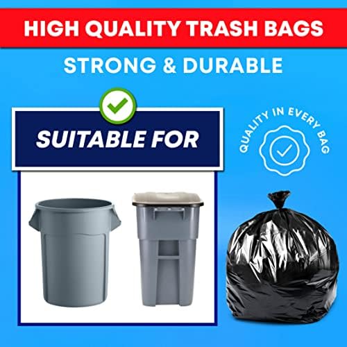 Sacos de lixo de 55-60 galões, grandes sacos de lixo preto, forros de lata de lixo extra grandes.
