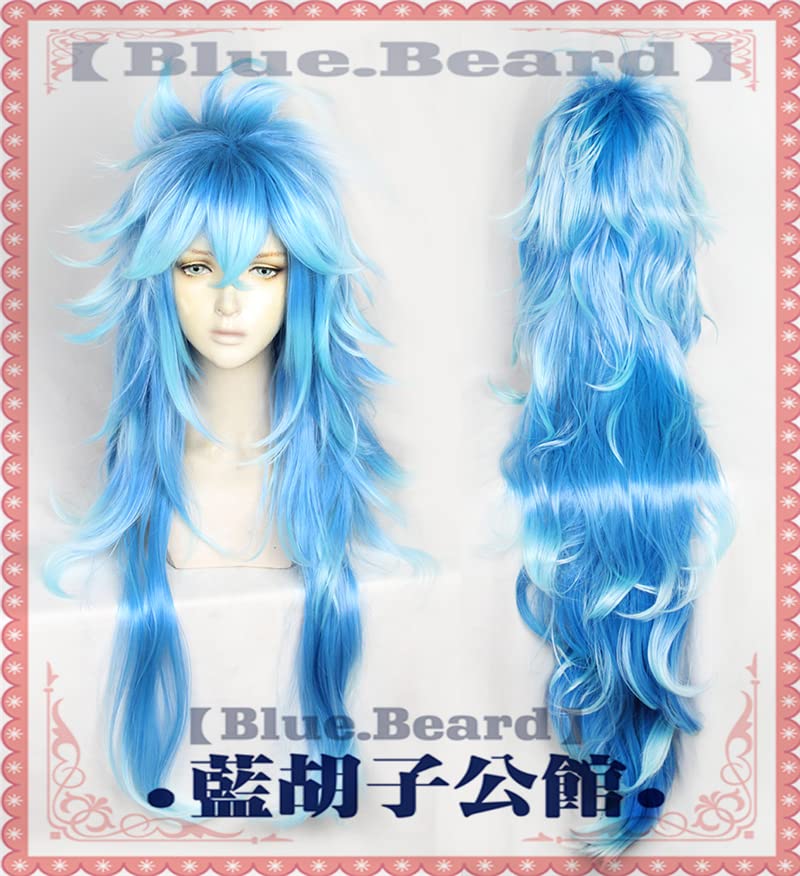 Peruca para o país das maravilhas distorcida Wig Idia SACTH COSPLAY WIG 145cm gradiente azul