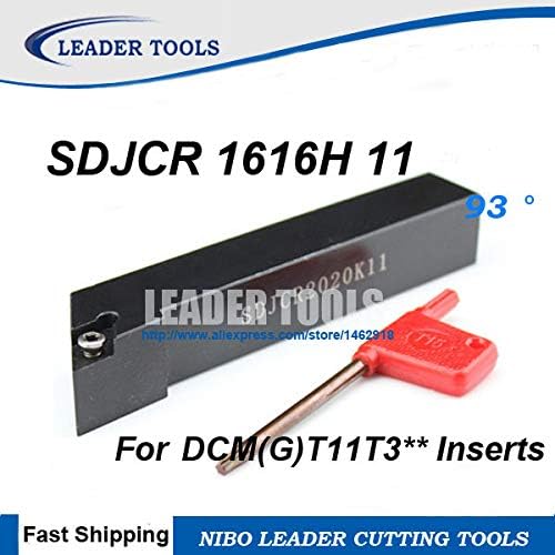 FINCOS SDJCR 1616H 11 CNC Turning Tool Tolder, 16 * 16 * 100 mm Ferramentas de torneamento externo, ferramenta de corte de torno