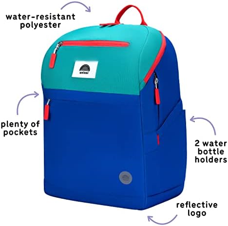 mochila infantil de 16 '' da Uninni Blue/Verde com estojo de lápis fofo, organizador de armazenamento leve e leve e de viagens
