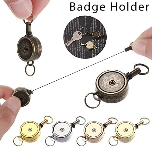 Houchu Badge Holder 1PCS Zinco Alloy Id Card Holder Organizer Id Ad do cordão anti-Anti-Lost Reel Clipe de Belge Reel