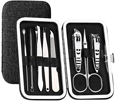Coepmg 8pcs Manicure Conjunto de unhas portáteis cortador de unhas cuticle cuticle clipper kit profissional kits de unhas Profissional