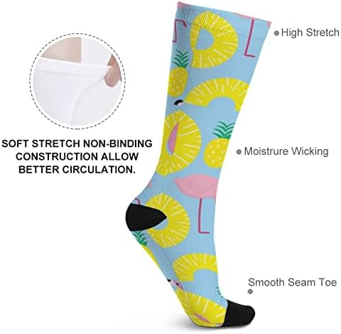 Cor de abacaxi e abacaxi combina com meias altas esportes de moda meias quentes para homens mulheres