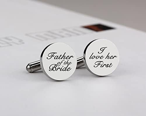 Kooer Cufflinks personalizados personalizados e clipes de gravata Jóias de casamentos Cortos de abotoaduras gravadas para homens