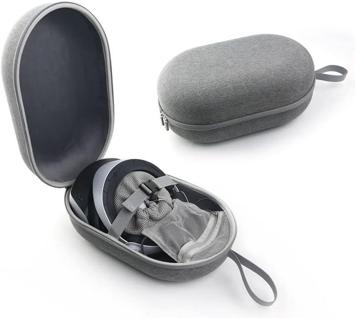 Zahotse PSVR2 Organizador do zíper portátil com lente Tampa protetora PSVR2 Acessório de bolsa de armazenamento dura leve à prova d'água para o fone de ouvido VR 2 e saco de armazenamento em casa VR 2 e Touch Controller PlayStation VR2