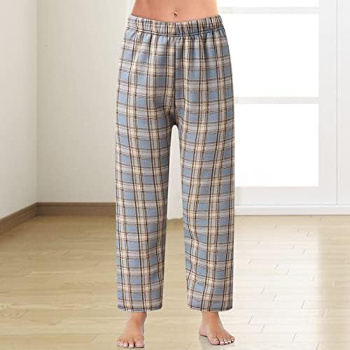 Mulheres calças de pijama xadrez casuais casuais