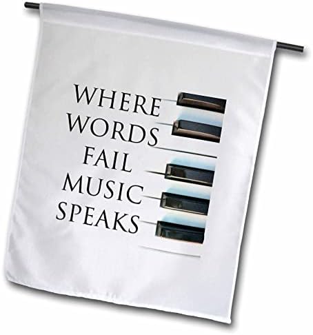 Imagem 3drose de palavras onde as palavras falham, a música fala - sinalizadores
