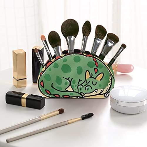 Huiacong Kawaii Makeup Brush Sleep Dinosaur Office Organizer Organizer com 5 Compartamentos Bandejas de maquiagem de caixa