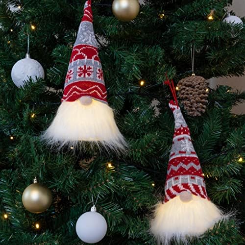 Joyin 4pcs Light-up de Natal Decoração Gnome Ornamentos, Tomte Gnomos Nórdicos Decorações Internas de Natal, Decoração