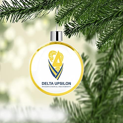 Delta upsilon fraternidade redonda decoração de ornamentos de natal apartamento para a decoração de festas em casa na árvore