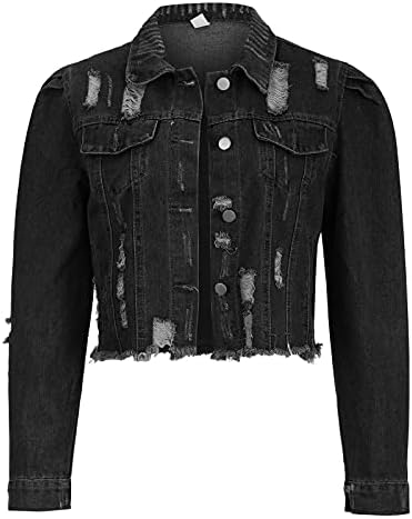 Roupas de moda de moda vintage plus size tamanhos angustiados jeans jeans jeans com casaco de bolso de botão de casaco