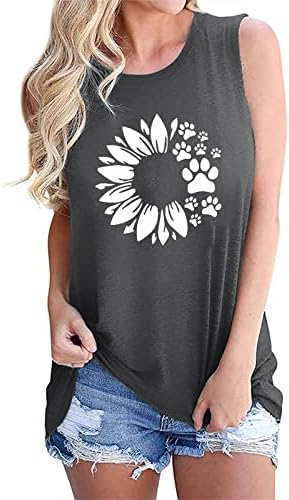 Blusa do outono de verão Mulheres sem mangas Crew Crew Neck Graphic Cami Camisole Tank Blouse Bouse Tshirt para feminino 28