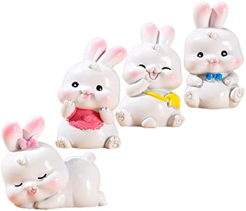 STOBOK Sovevenir Shui Animal Bunny Small House estátuas de casas de coelhos decoração animais decors decors plantas resina