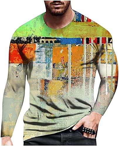 Camiseta gráfica novidade para homens graffiti impressão de manga longa camisas de tripulante de pisca